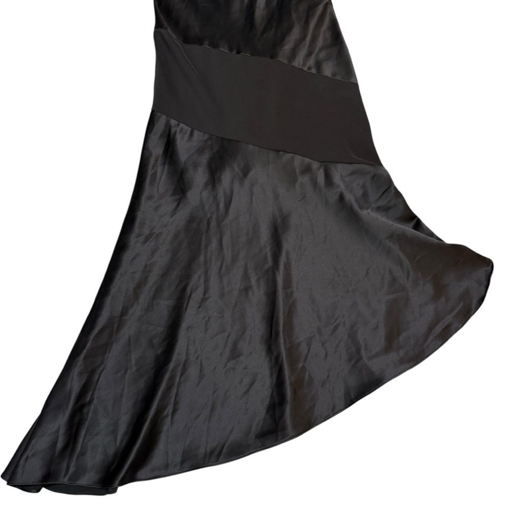 Vintage Cachet Gemstone Embellished Strappy Asymmetrical Hem Satin 90's Dress - Picture 2 of 13